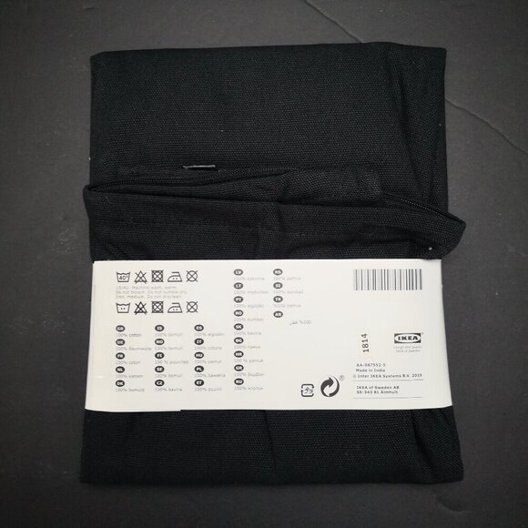 New in Package Ikea Gurli 20x20" Black Made in India Pillow Case Only - Picture 2 of 4